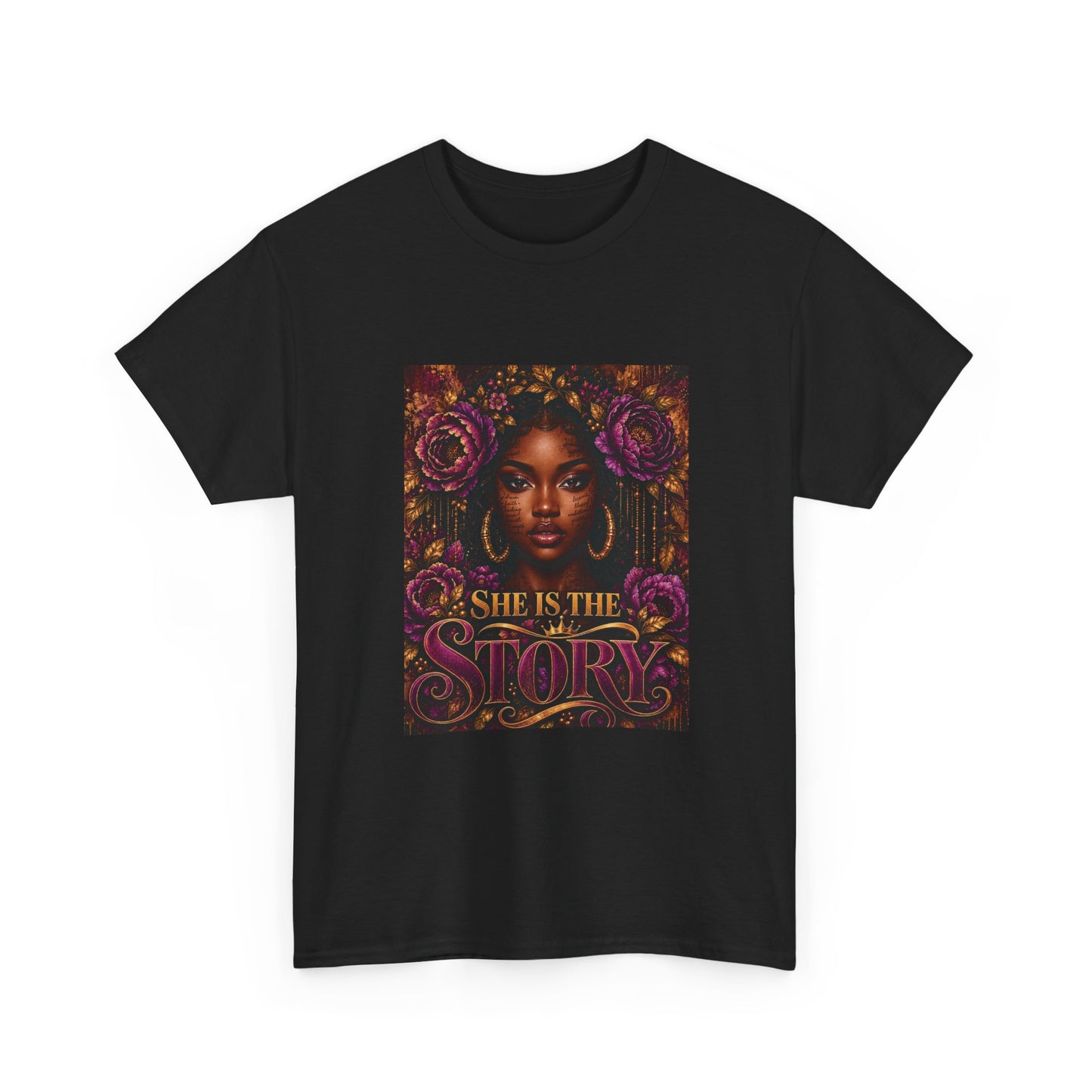 She Is The Story T-Shirt; Empowering Black Girl Magic Graphic Tee