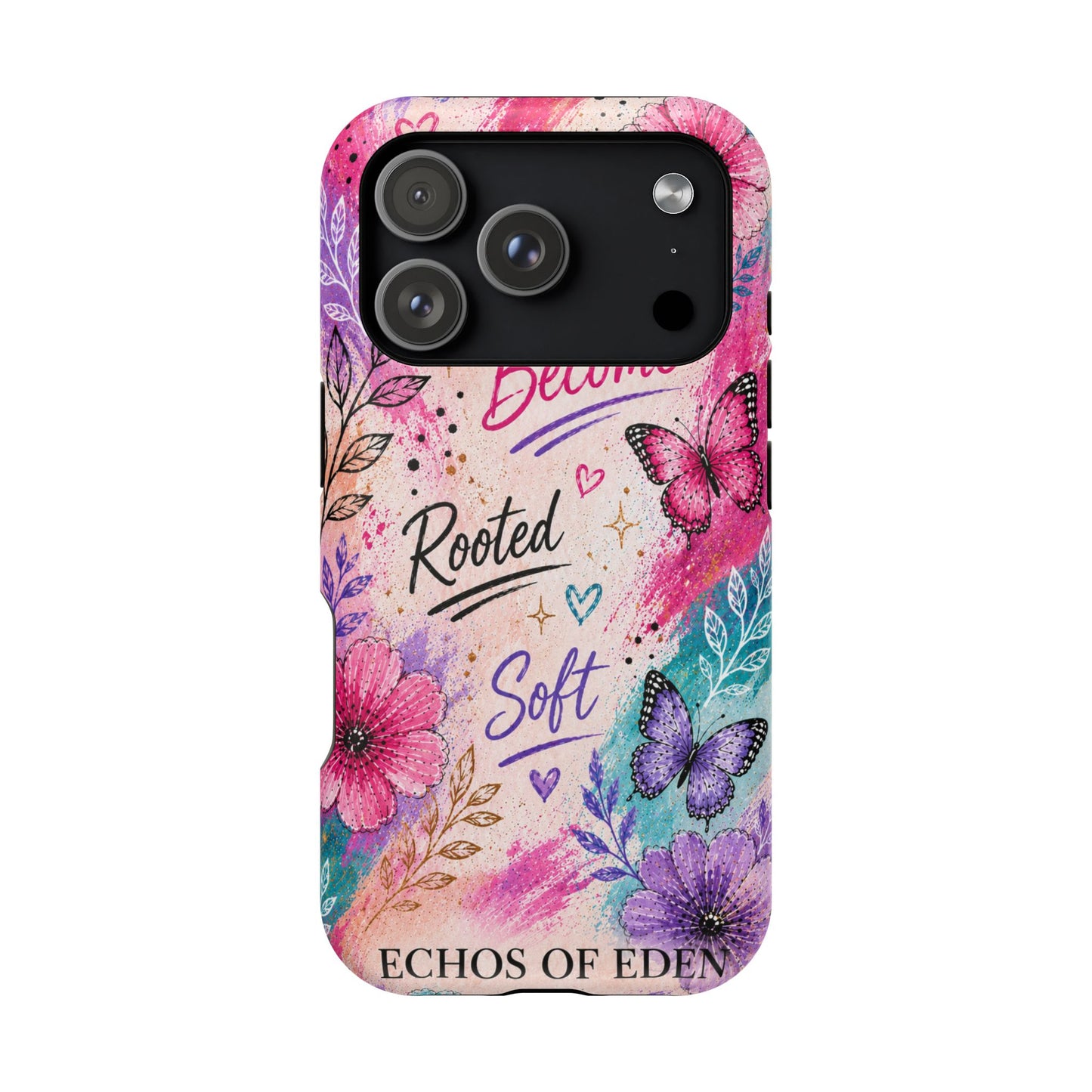 Floral 'Become Rooted, Soft' Magnetic Impact Phone Case