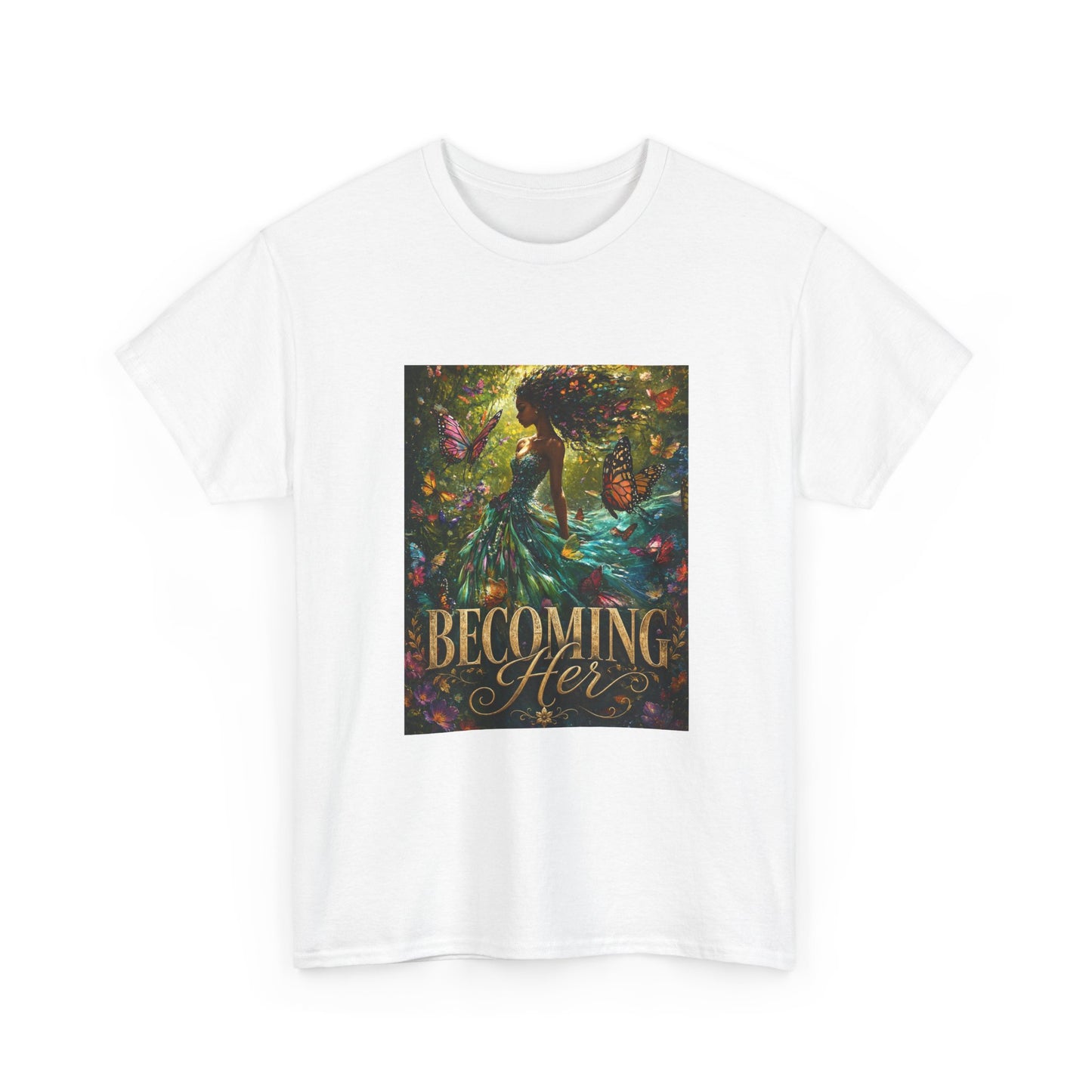 Becoming Her Graphic Tee | Inspirational Floral Mermaid Design