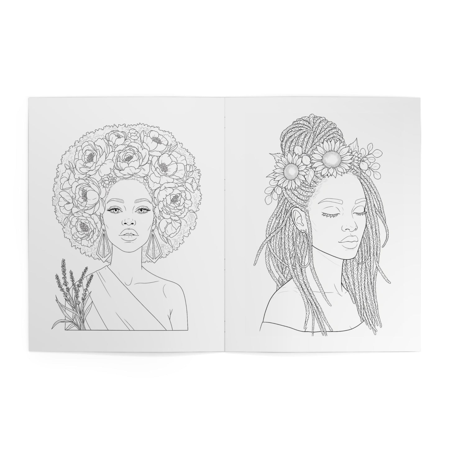Becoming Her Coloring Book | Inspirational African American Women Portraits & Empowerment Designs