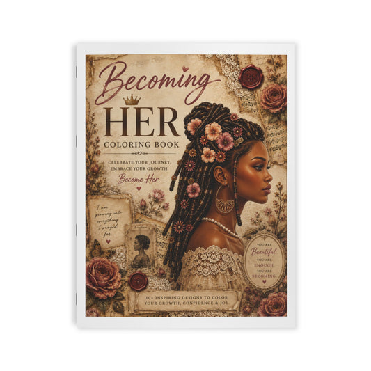 Becoming Her Coloring Book | Inspirational African American Women Portraits & Empowerment Designs
