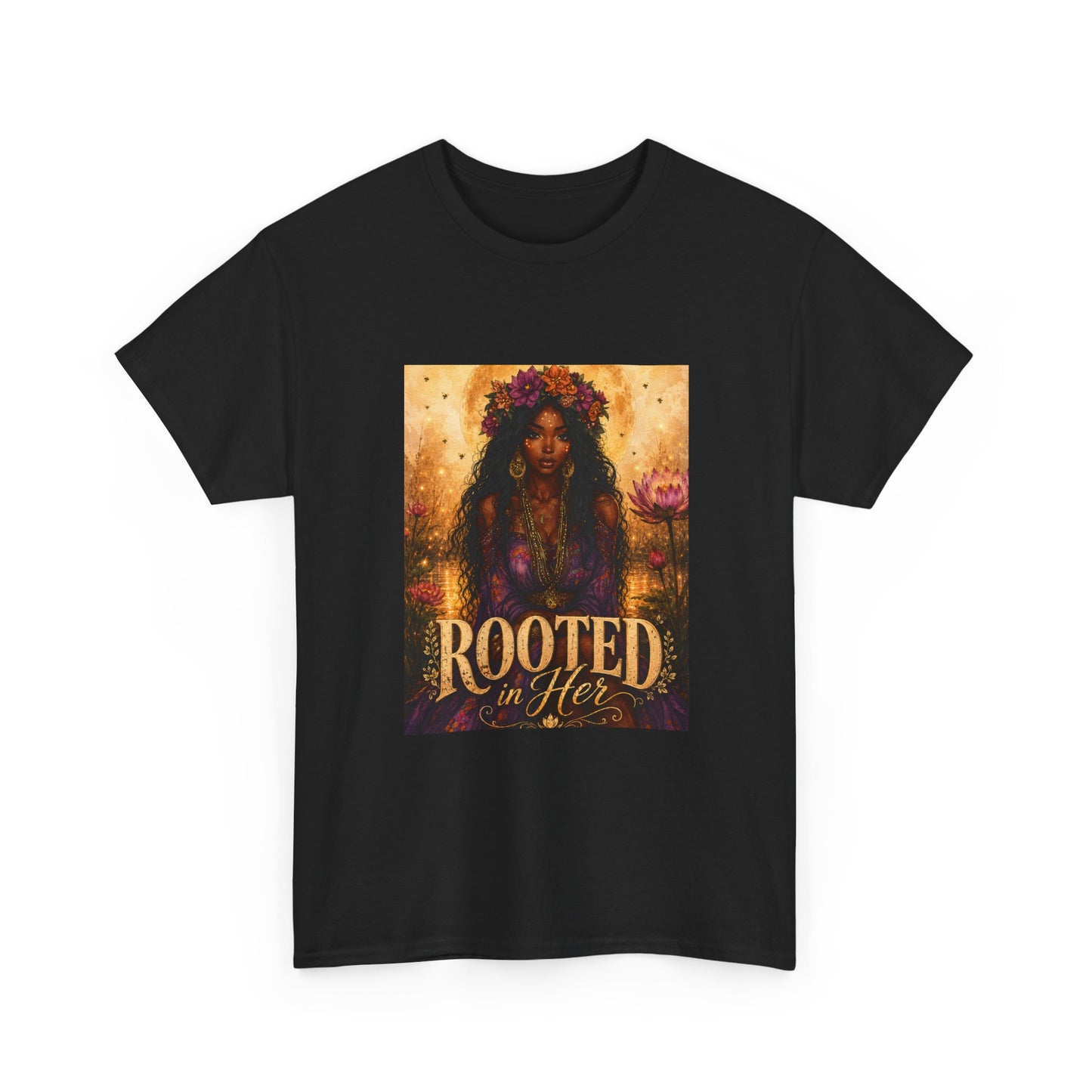 Rooted in Her T-Shirt | Empowering Floral Goddess Tee