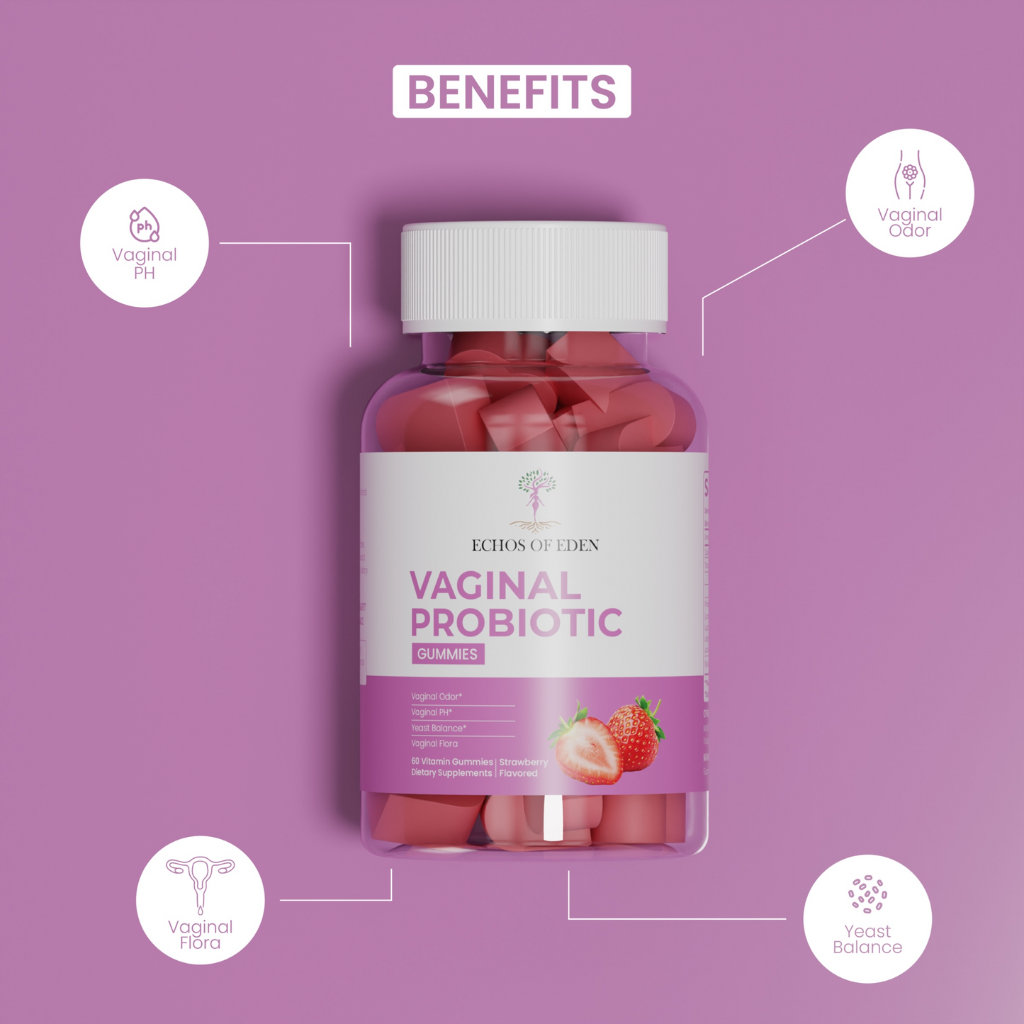Echos of Eden Vaginal Probiotic Gummies - 60 Gummies